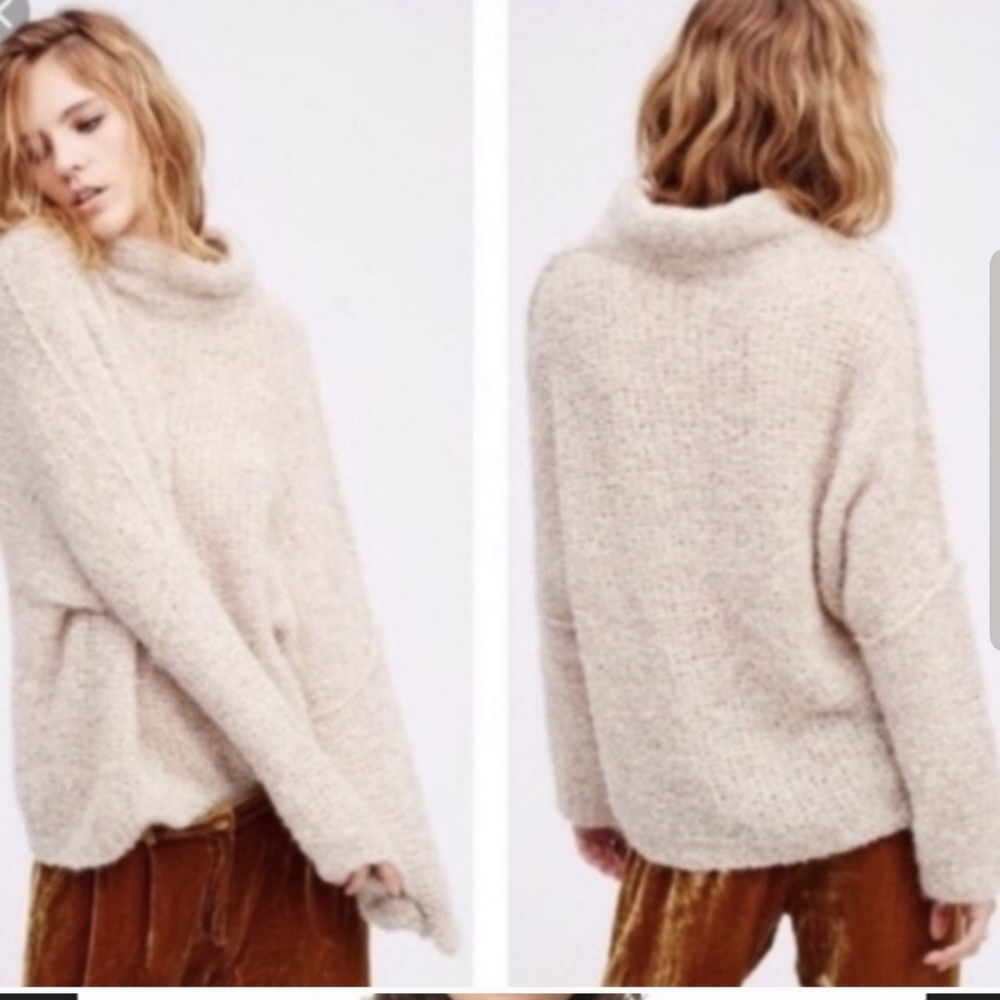 Free People she’s all that Alpaca blue gray Sweater - Picture 7 of 10